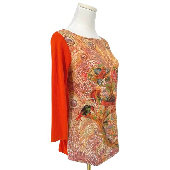 Y2K Vintage Topsy Turvy USA Rhinestone Graphic Tee 3/4 Sleeve Sz M Casual - Picture 3 of 6